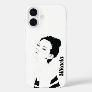 Funda iPhone 16 Ilustracion chica personalizado