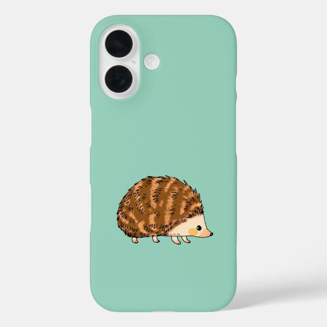 Funda iPhone 16 Ilustracion Cute Personalizado Hedgehog (Reverso )