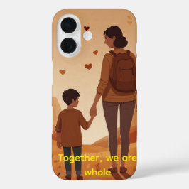 Funda iPhone 16 Ilustracion de madre e hijo personalizado