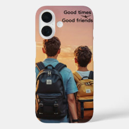 Funda iPhone 16 Ilustracion de mejores amigos personalizado