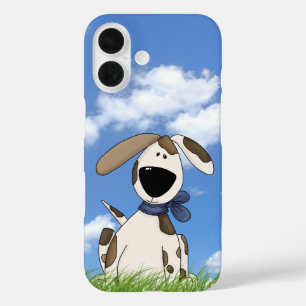 Funda iPhone 16 ilustracion de perro lindo en la hierba