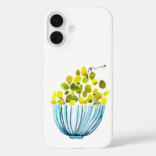 Funda iPhone 16 Ilustración de uvas en acuarela de frutas