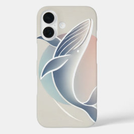 Funda iPhone 16 Ilustracion digital: elegante silueta de ballena