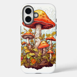 Funda iPhone 16 Ilustracion forestal creativo de hongos
