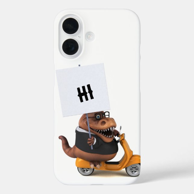 Funda iPhone 16 Ilustracion Fun Trex 3D (Reverso )