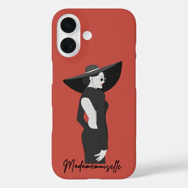 Funda iPhone 16 Ilustracion Madamemoiselle - Rojo (Reverso )