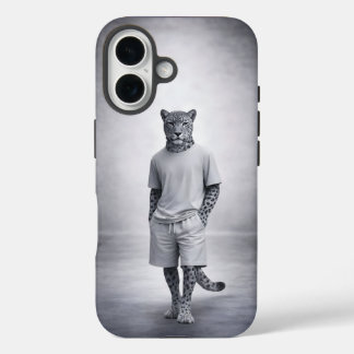 Funda iPhone 16 Ilustración minimalista de streetwear de leopardo