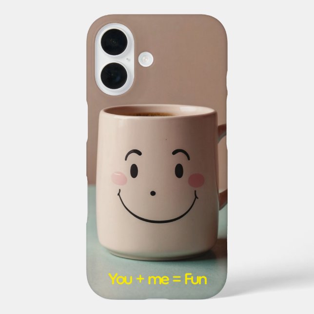 Funda iPhone 16 Ilustracion personalizado de café de taza (Reverso )