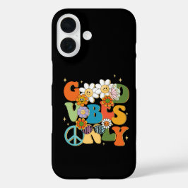 Funda iPhone 16 Ilustración Tipografía Buenas Vibraciones