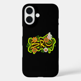 Funda iPhone 16 Ilustración Tipografía Buenas Vibraciones