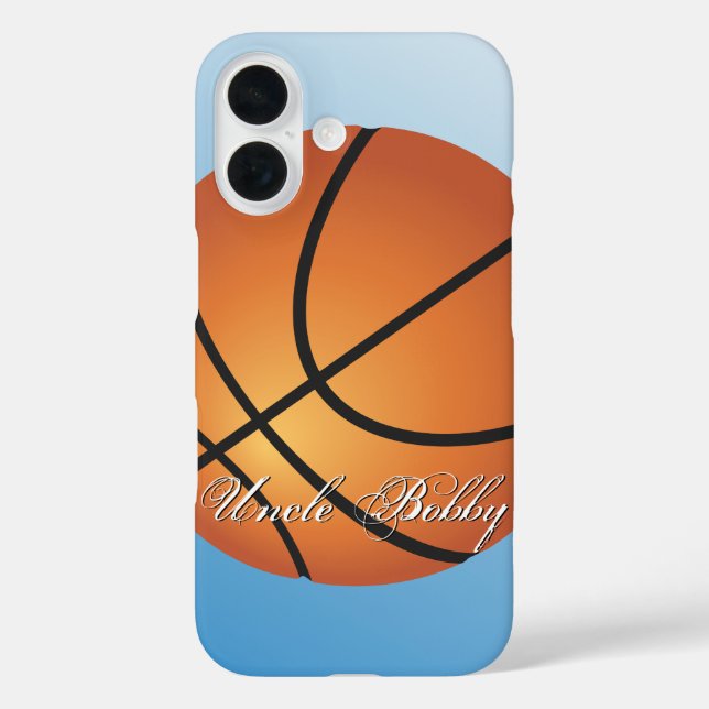 Funda iPhone 16 Imagen de baloncesto 🏀 Monograma Especial (Reverso )