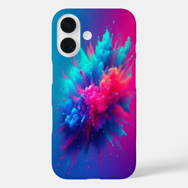 Funda iPhone 16 Impacto de la explosión de color (Reverso )