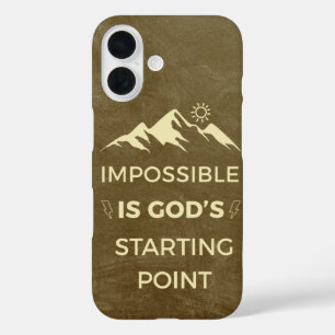 Funda iPhone 16 Imposible es el punto de partida de Dios, Inspirad