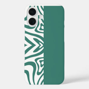 Funda iPhone 16 impresión abstracta verde con estuche de teléfono 