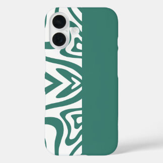 Funda iPhone 16 impresión abstracta verde con estuche de teléfono 