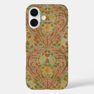 Funda iPhone 16 Impresión botánica de rosa y hoja de terracota vic