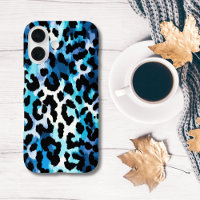 Impresión de animal de leopardo guepardo azul negr