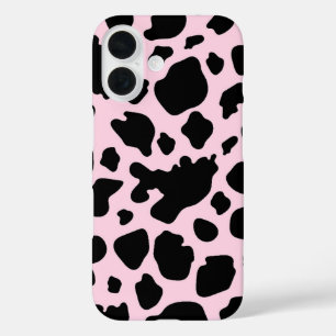 Funda iPhone 16 Impresión de vaca sobre presidente rosado