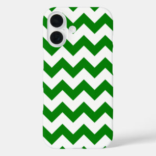 Funda iPhone 16 Impresión en todo Chevron Kelly Green y White