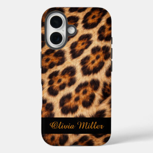 Funda iPhone 16 Impresión personalizada de gato Bengalí con nombre