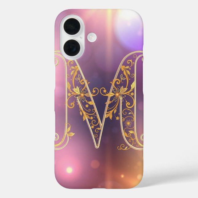 Funda iPhone 16 Impresionante letra M transparente (Reverso )