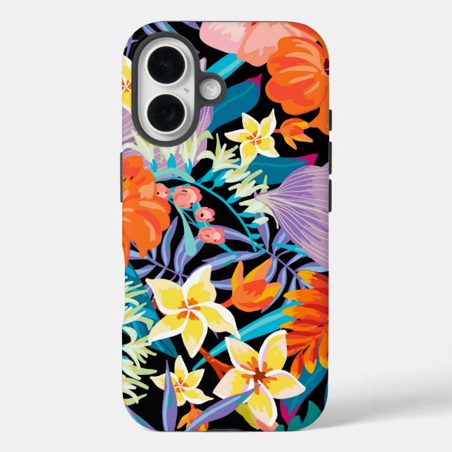 Funda iPhone 16 Impresionantes flores exóticas (Reverso )