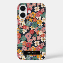 Impreso Floral Japonés Colorido con Monograma