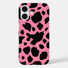 Funda iPhone 16 Imprimir vaca en rosa