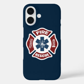 Funda iPhone 16 Incendio y rescate de blancos y azules rojos