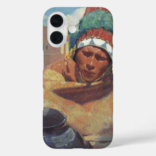 Funda iPhone 16 Indio de Taos sosteniendo una jarra de agua de Blu