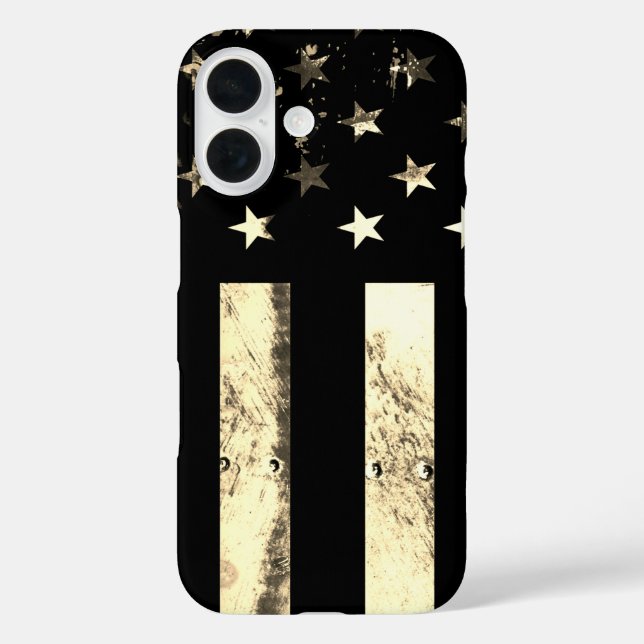 Funda iPhone 16 Industrial Grunge American Flag Desert Sepia (Reverso )