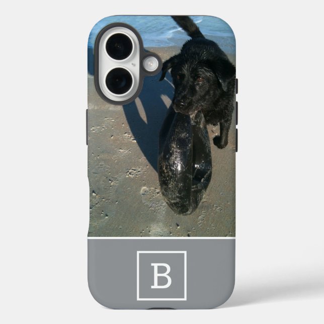 Funda iPhone 16 Inicial Monogramada Personalizada con Foto Moderno (Reverso )