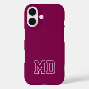 Funda iPhone 16 Iniciales de Monograma Universitario de Vino Unive