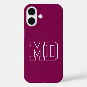 Funda iPhone 16 Iniciales de Monograma Universitario de Vino Unive