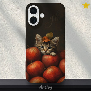 Funda iPhone 16 Iniciales de Personalizados de pintura de manzanas