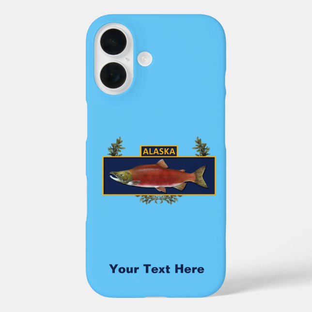 Funda iPhone 16 Insignia de pescador de combate Alaska (Reverso )