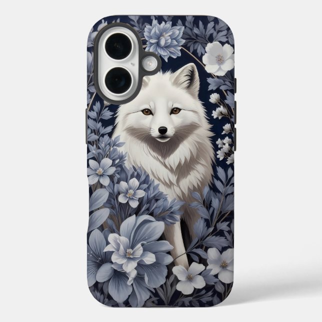 Funda iPhone 16 Inspirado el precioso Fox del Ártico William Morri (Reverso )