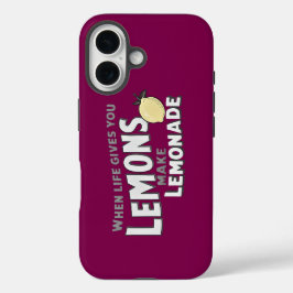 Funda iPhone 16 Inspirational Life Lemons Lemonade Tough Phone Cas