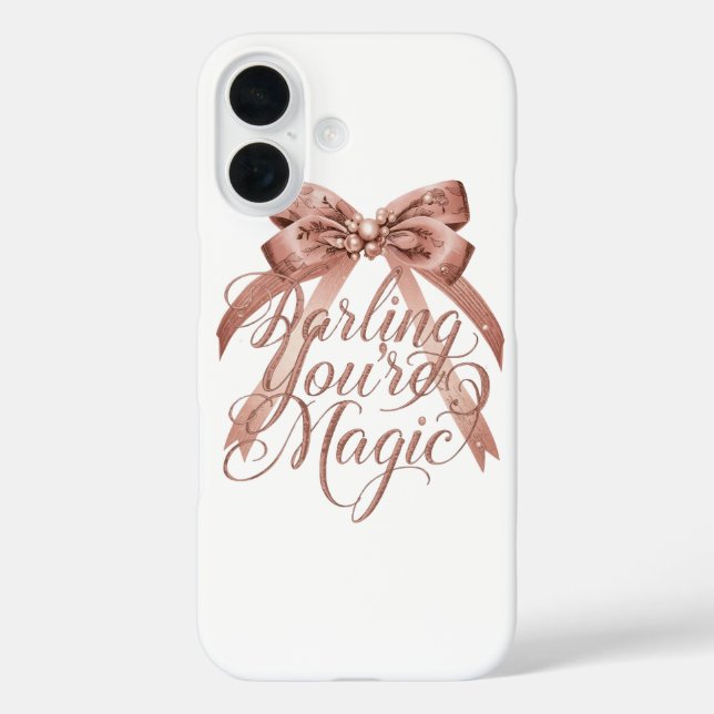 Funda iPhone 16 Inspirational Rose Gold Script with Bow (Reverso )