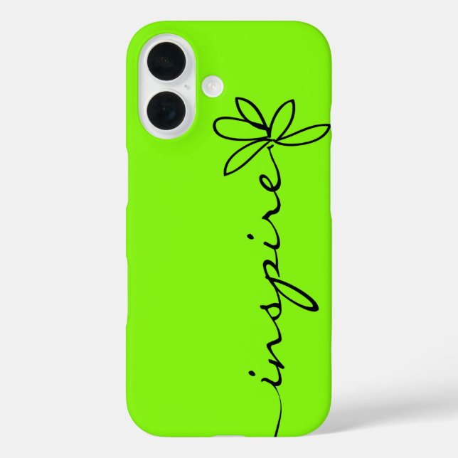 Funda iPhone 16 INSPIRE En Neon Green (Reverso )