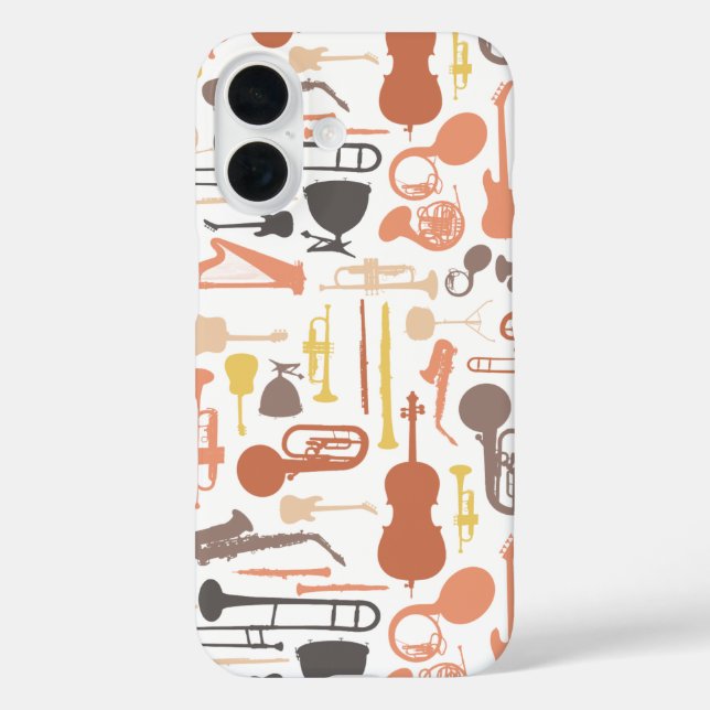 Funda iPhone 16 Instrumentos de música (Reverso )