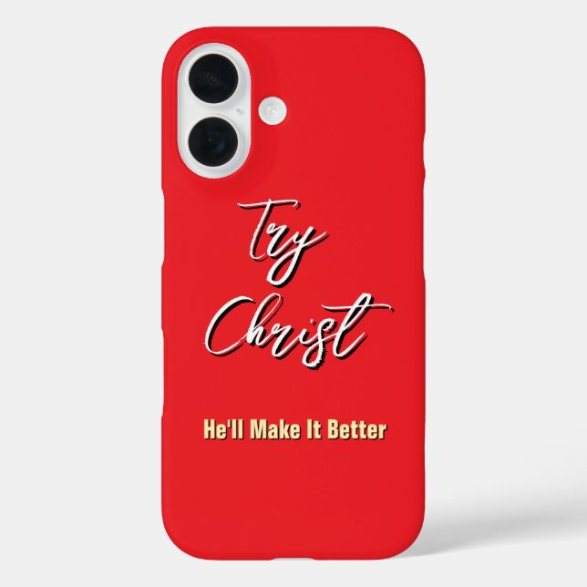 Funda iPhone 16 Intentar Cristo - Lo hará mejor rojo (Reverso )