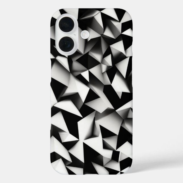 Funda iPhone 16 Interbloqueo de Triángulos de línea de arte (Reverso )