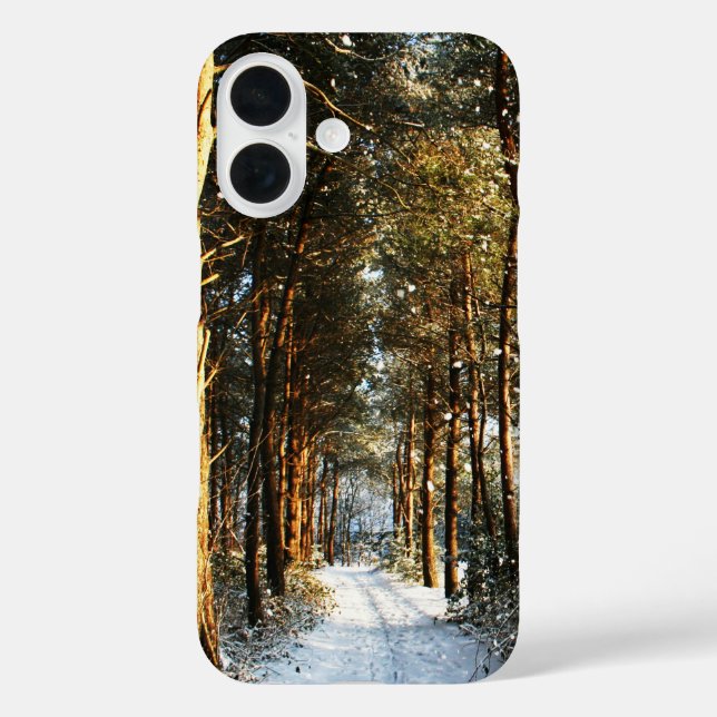 Funda iPhone 16 Iphcnm de Escena de Nieve Forestal (Reverso )
