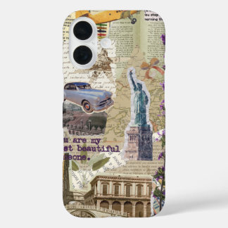 Funda iPhone 16 iPhone 16 Case Vintage European Aesthetic Collage