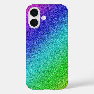 Funda iPhone 16 iPhone 16 Hülle Glänzend Regenbogen Glitzer Bunt 