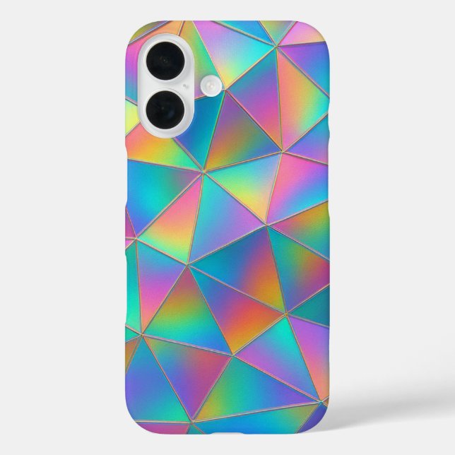 Funda iPhone 16 Iridescent Polygon (Reverso )