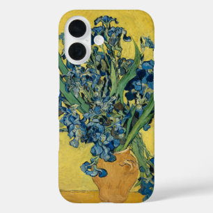 Funda iPhone 16 Iris de Van Gogh: arte audaz en azul y amarillo