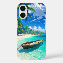 Funda iPhone 16 Isla Tropical Tranquila de Anime