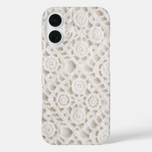 Funda iPhone 16 Ivory Crochet Lace